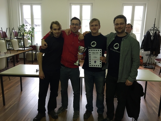 Der Bezirkspokalsieger 2014/2015 (v.l.n.r. Dustin Richter, Michael Strache, Florian Heyder, Georg Bürckner)